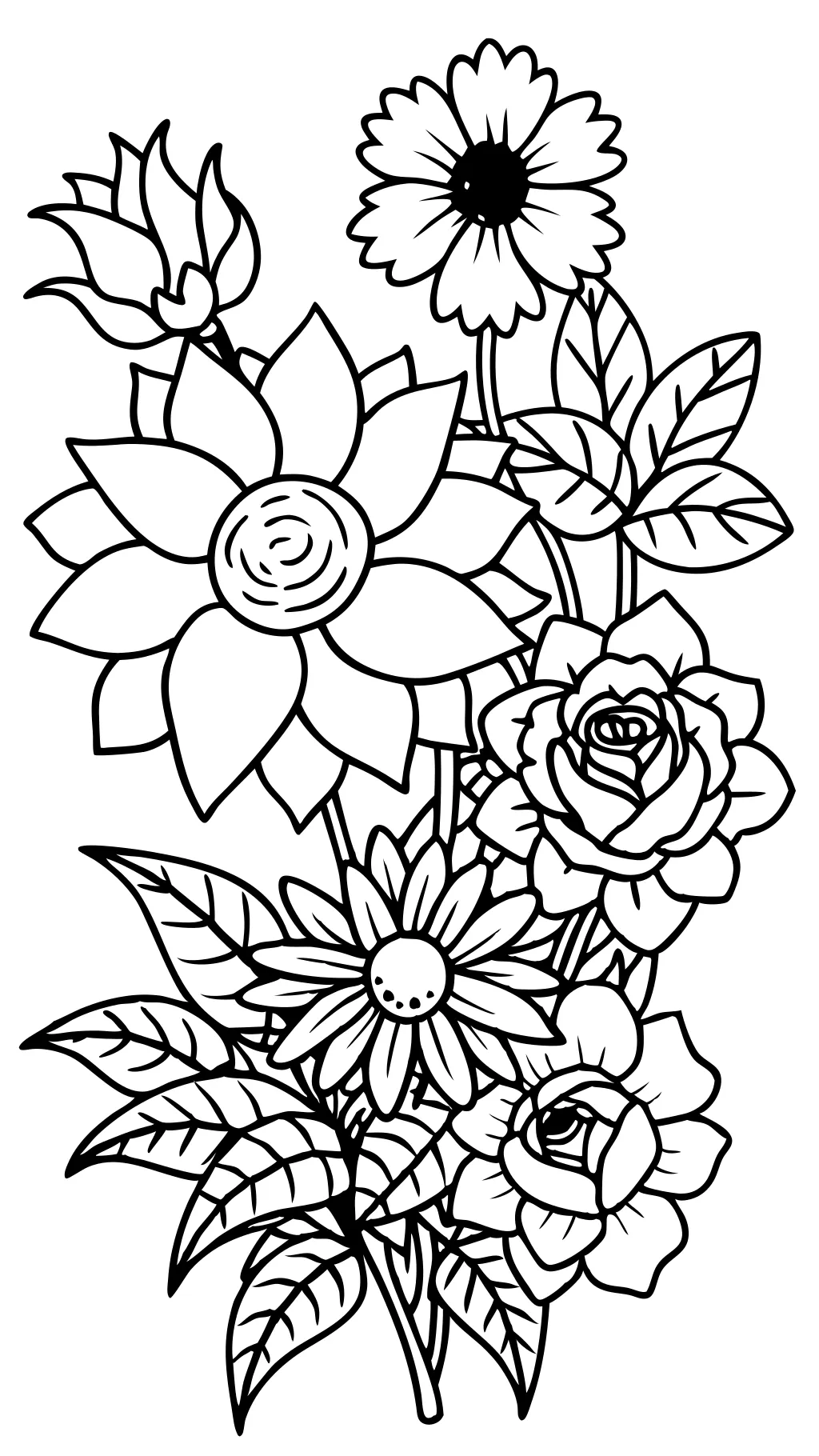 coloriages de fleurs détaillées